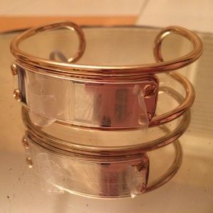 Things Rem. Gold/silver cuff bracelet engrave NWT